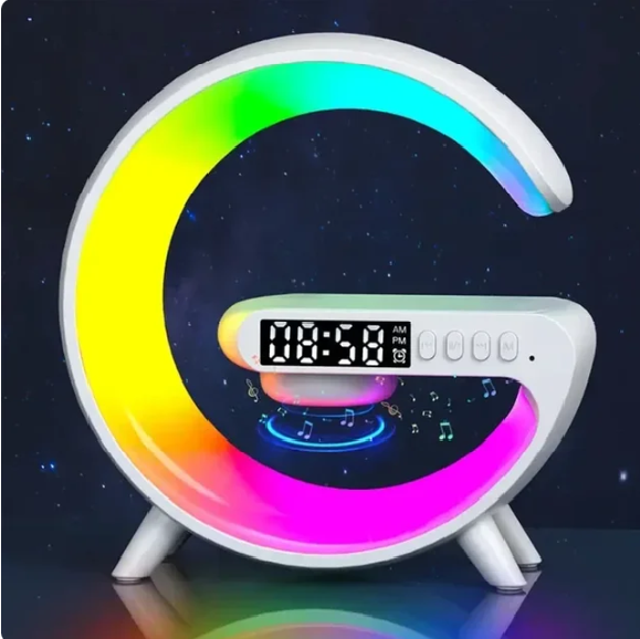 Multifunction Wireless Fast Charger Pad Stand Speaker Night Light