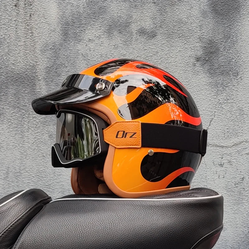 Retro Open Motorcycle Helmet - Winter Riding Accessory