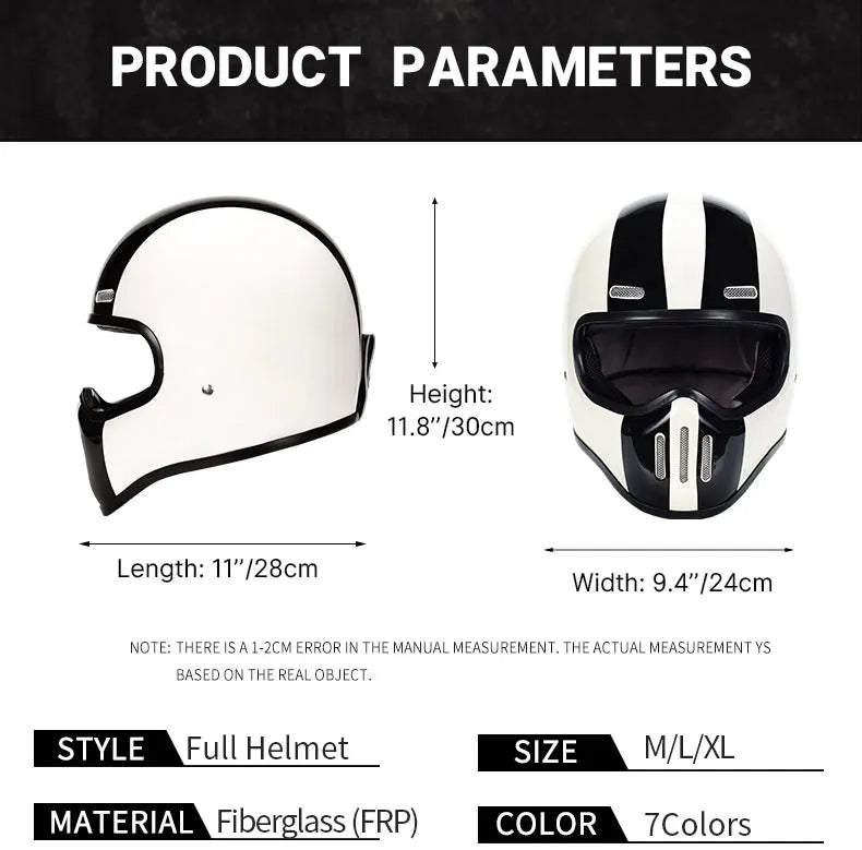Vintage Fiberglass Full Face Helmet