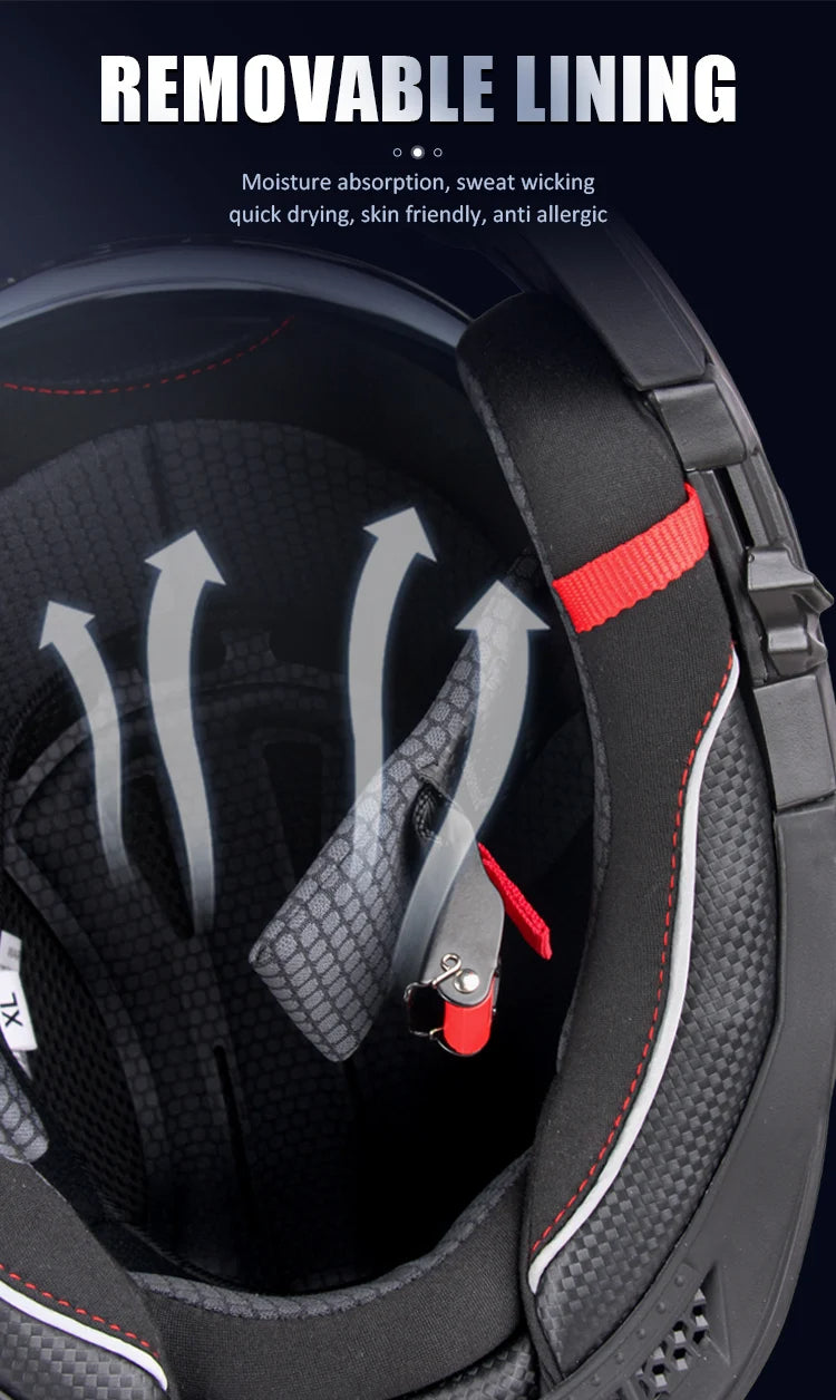 Men's Modular Flip-Up Motorcycle Helmet - ABS Dual Lens