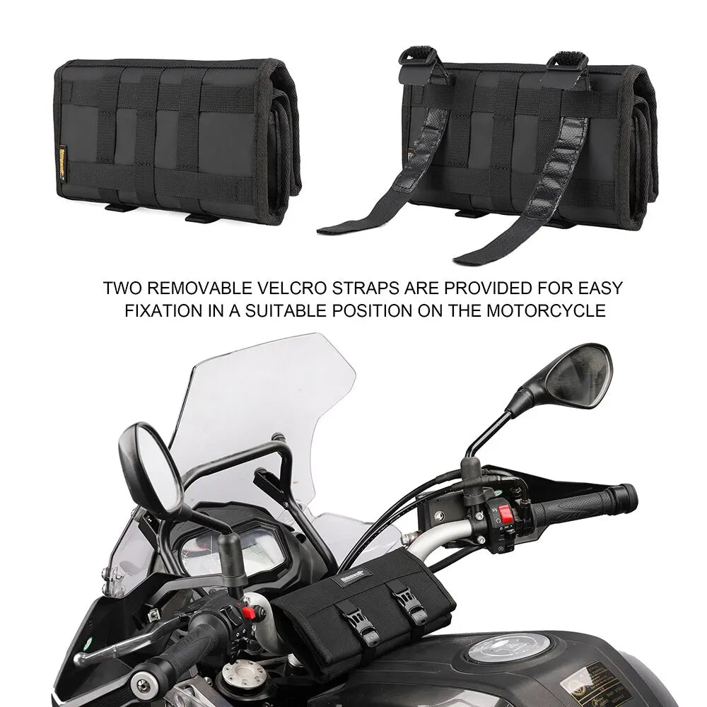 Motorcycle Tool Roll Bag - Portable Tool Storage for Bikers