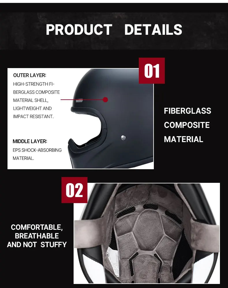 Vintage Fiberglass Full Face Helmet