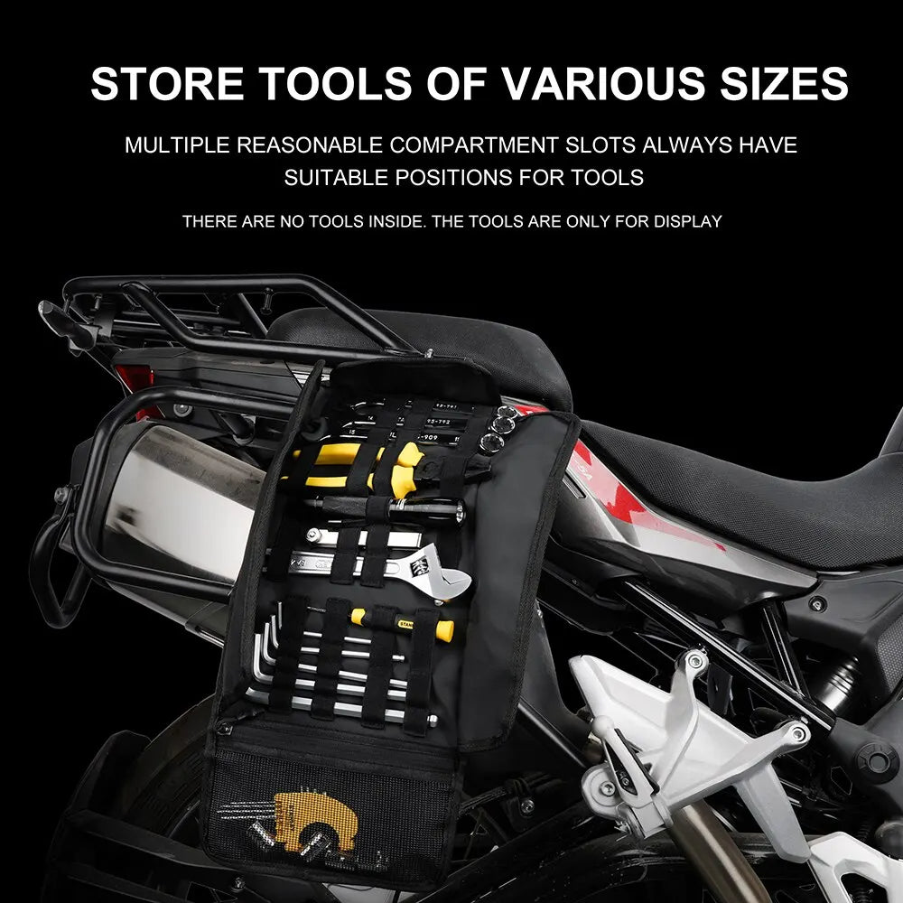 Motorcycle Tool Roll Bag - Portable Tool Storage for Bikers