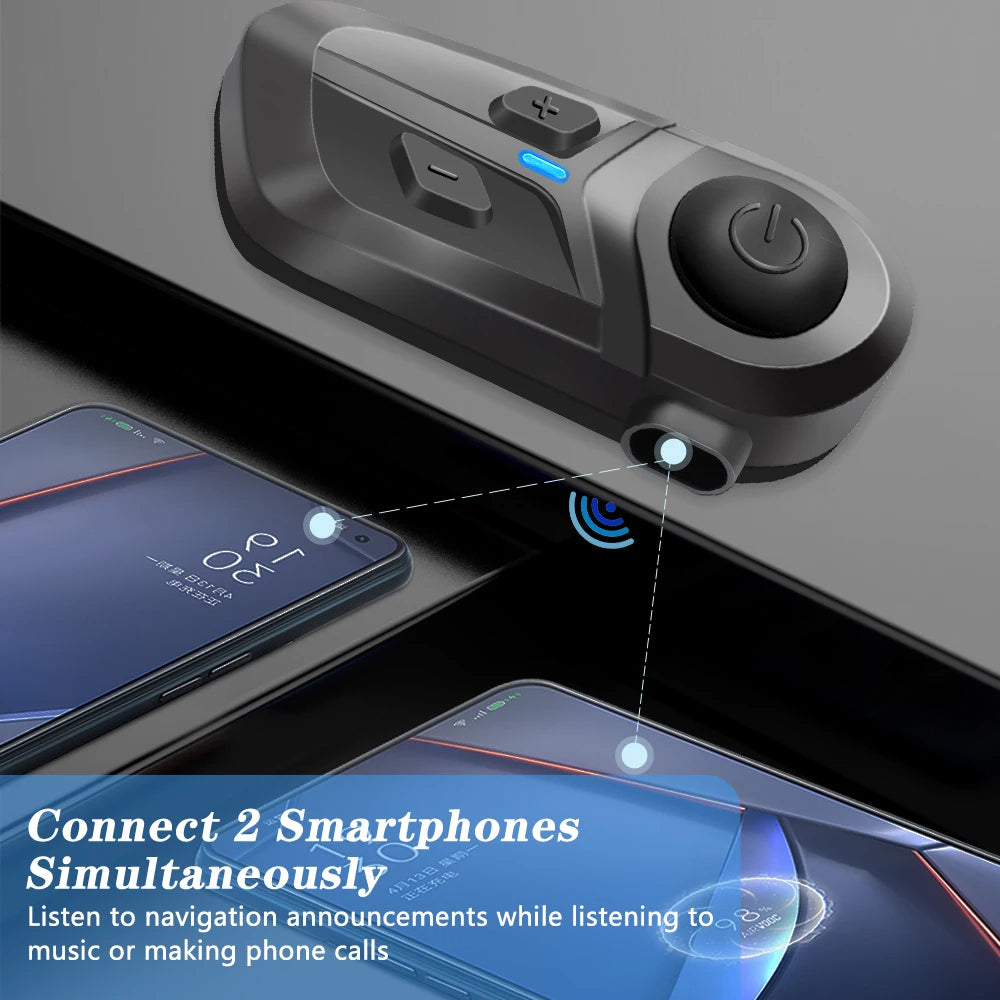Bluetooth 5.3 Motorcycle Helmet Headset - Wireless Stereo Earbuds