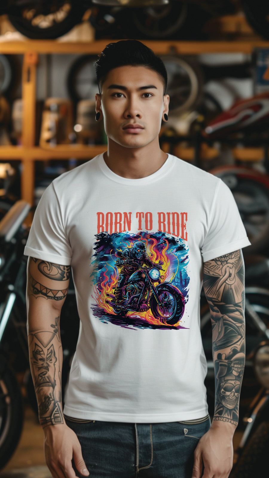 Unisex Motorbike T-Shirt, Stylish Motorcycle Tee for All Riders, MOT03