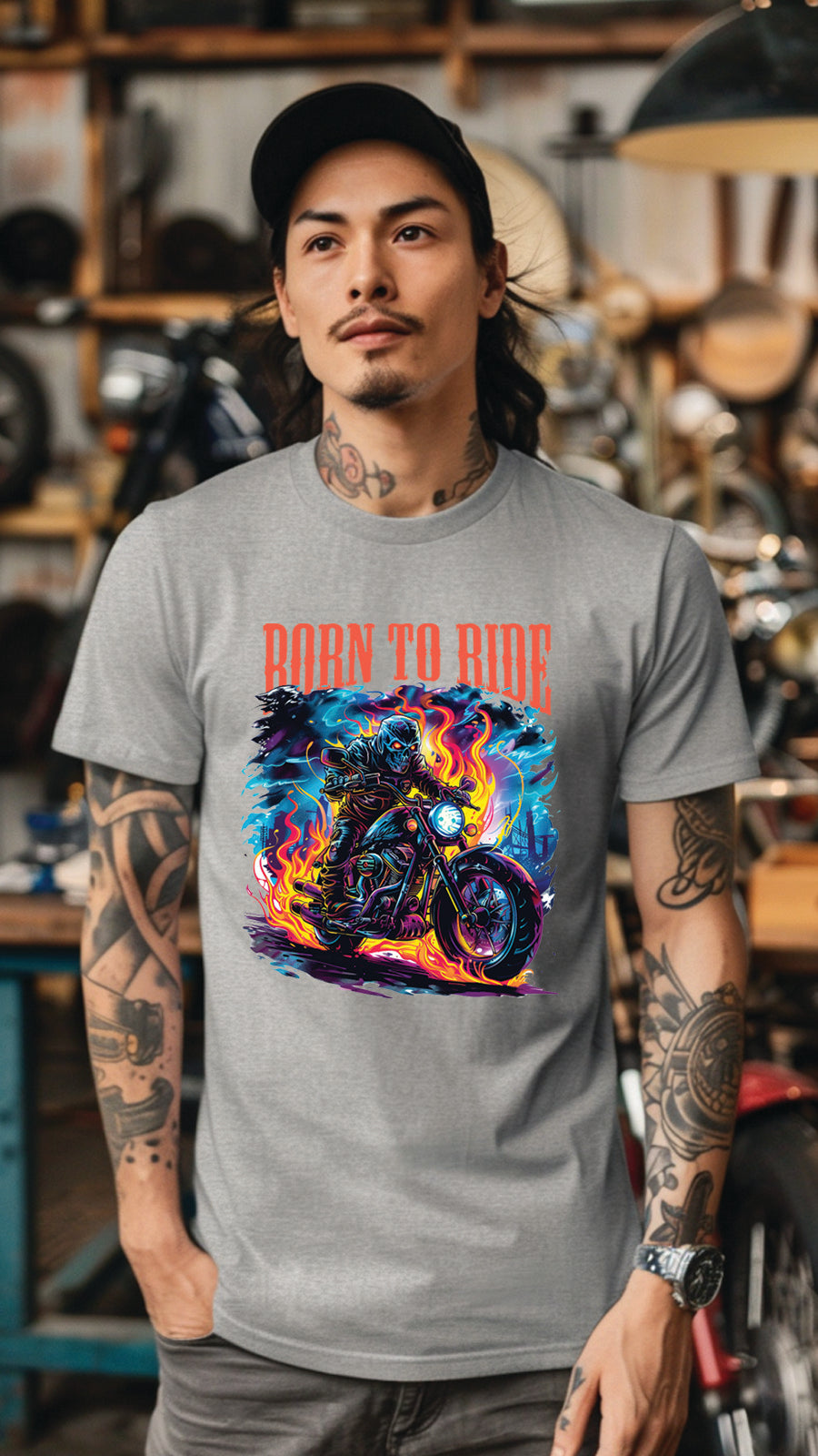 Unisex Motorbike T-Shirt, Stylish Motorcycle Tee for All Riders, MOT03