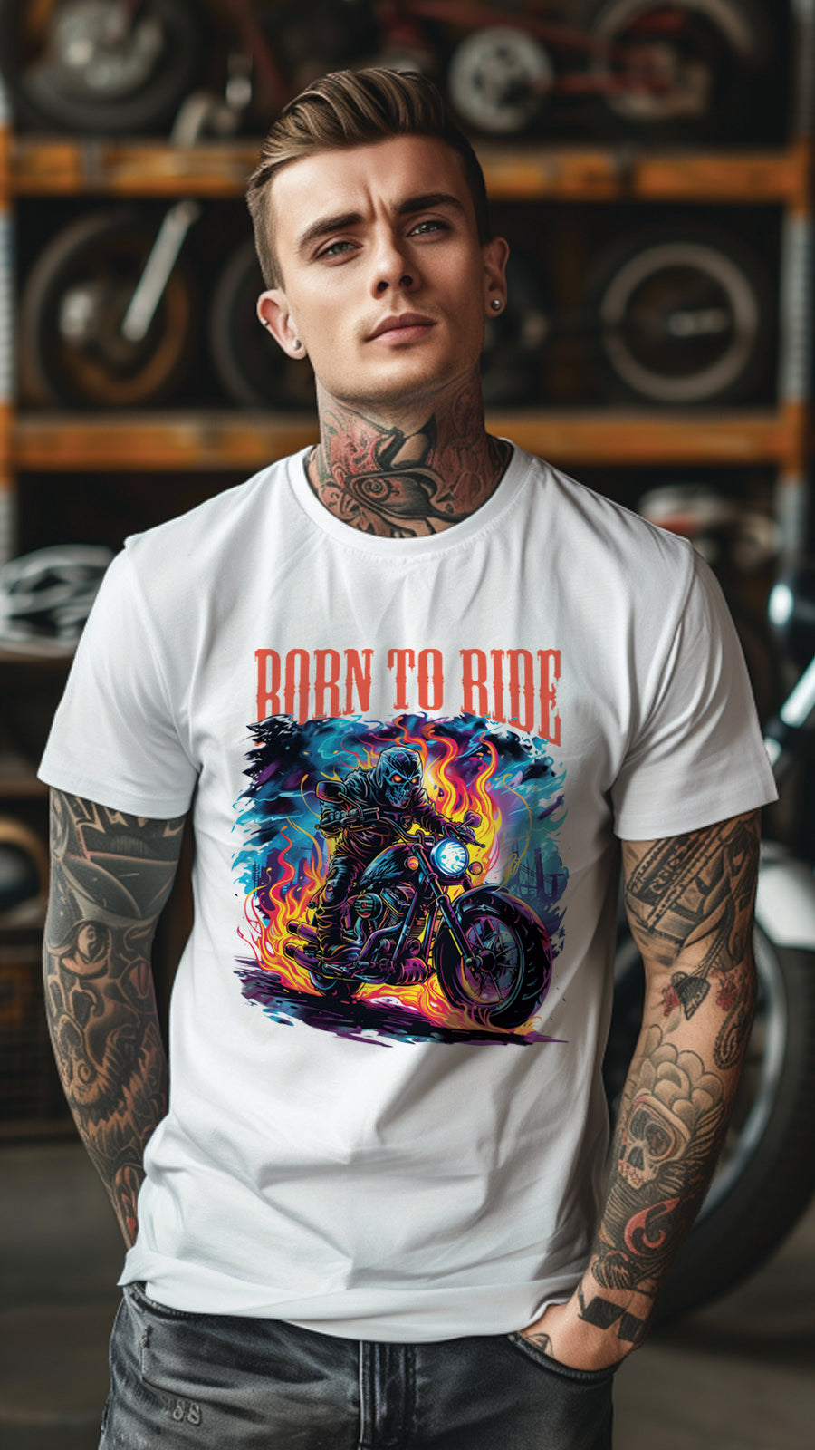 Unisex Motorbike T-Shirt, Stylish Motorcycle Tee for All Riders, MOT03