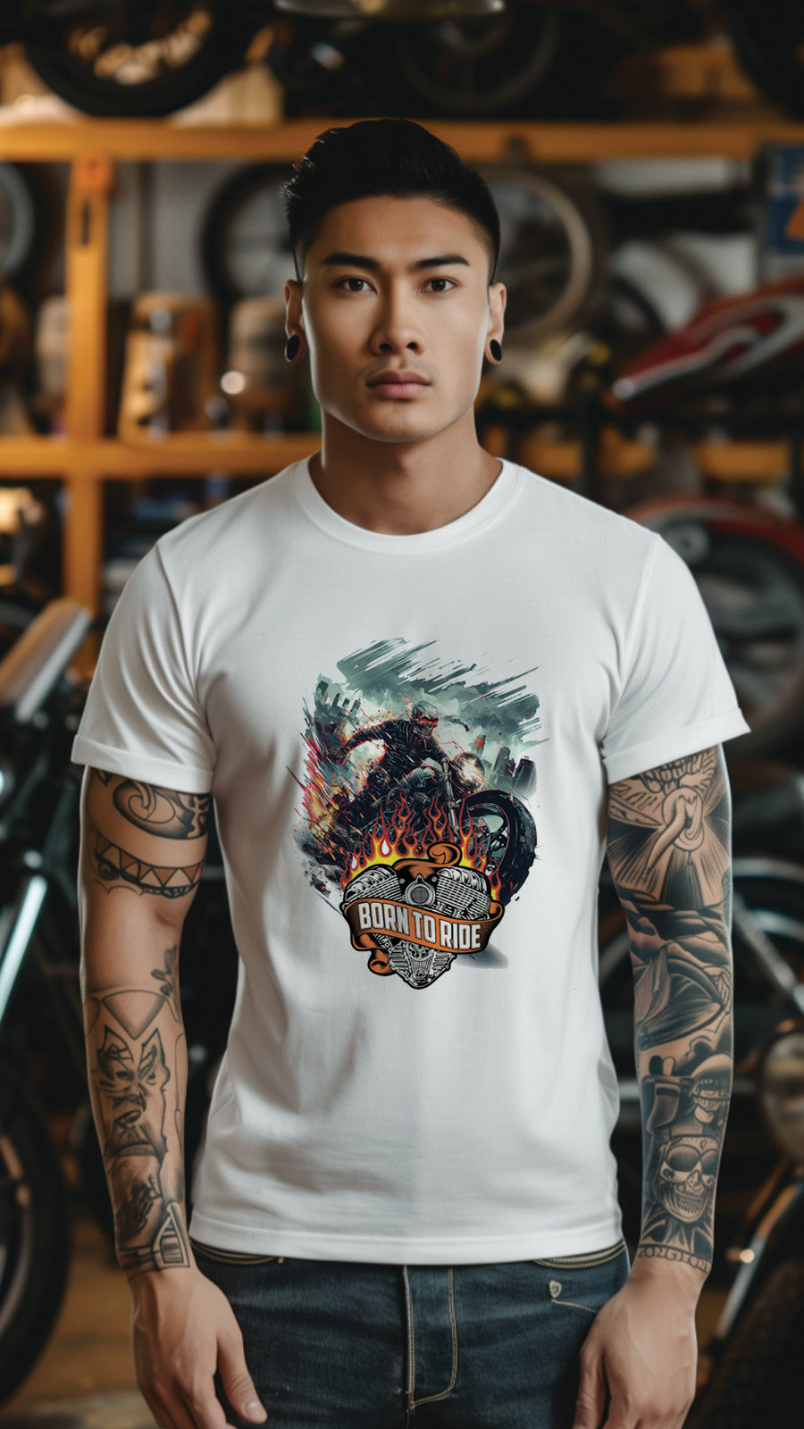 Unisex Motorbike T-Shirt, Stylish Motorcycle Tee for All Riders, MOT04