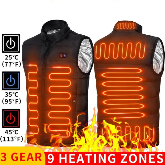 9-Zone Heated Vest - USB Graphene Heating Jacket for Men & Women