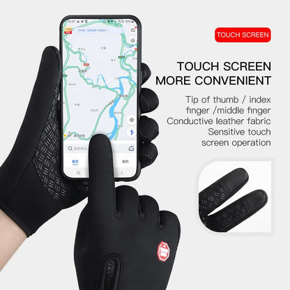 Autumn Winter Thermal Motorcycle Gloves – Touchscreen, Waterproof, Non-Slip