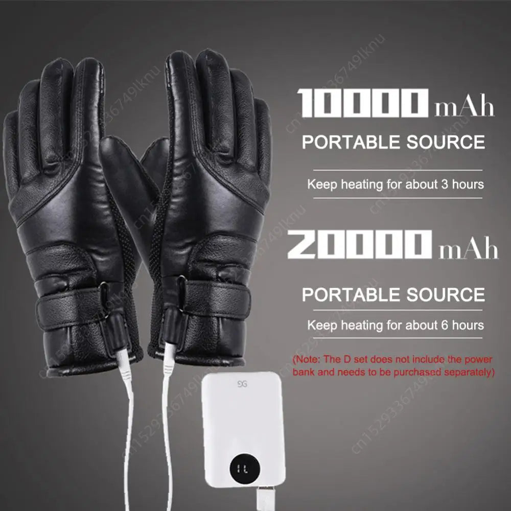 Heated Gloves - 3 Gear Electric Waterproof Hand Warmers for Outdoor Sports