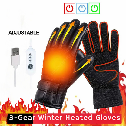 Heated Gloves - 3 Gear Electric Waterproof Hand Warmers for Outdoor Sports