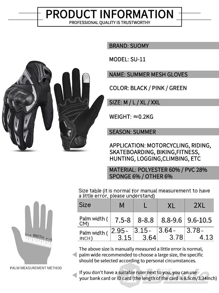 Breathable Motorcycle Gloves Summer