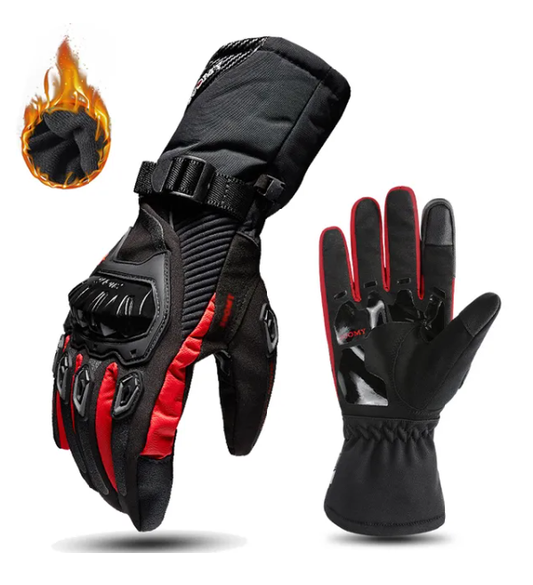 Winter Motorcycle Gloves - Red